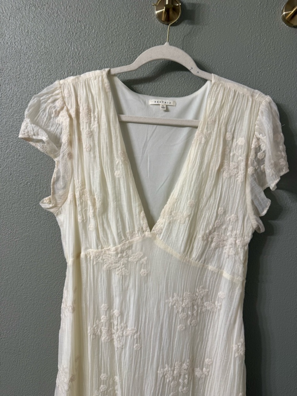 Bohme Sol embroidered maxi dress white L - Picture 5 of 11